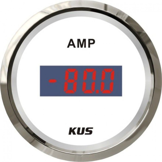 Амперметр цифровой 80-0-80 ампер WS бел/нерж KUS (KY26102)